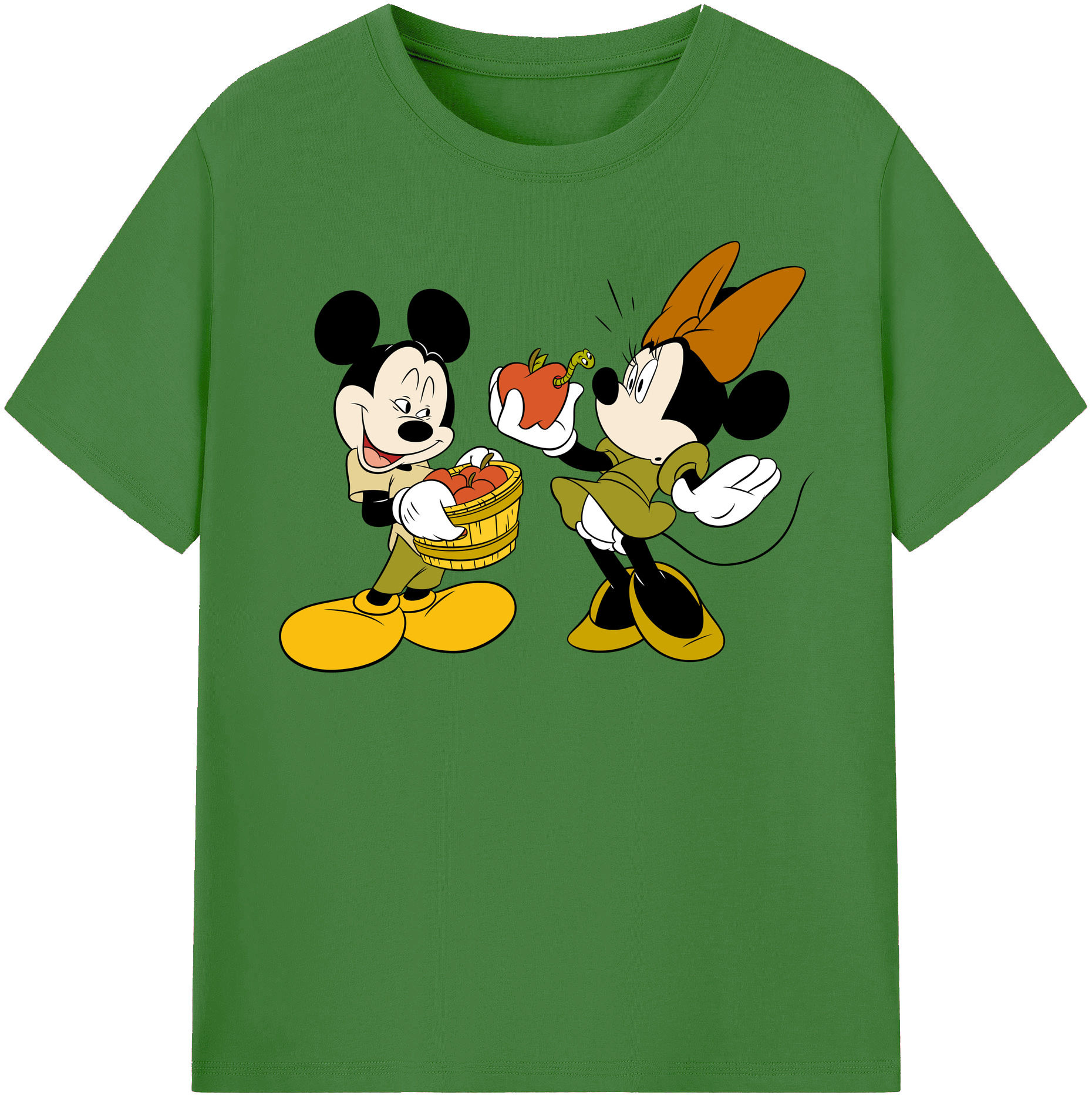 （画像用） ミッキーマウス Mickey Mouse レディースカジュアルプリントTシャツ（綿100％）